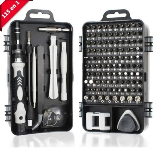 Kit de Destornilladores 115 en 1 - Herramientas Profesionales para Precisión